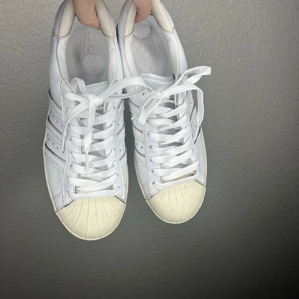 Adidas Shoes Men White Beige Original Superstar Sneaker Lace Low EE7392 Size 7.5